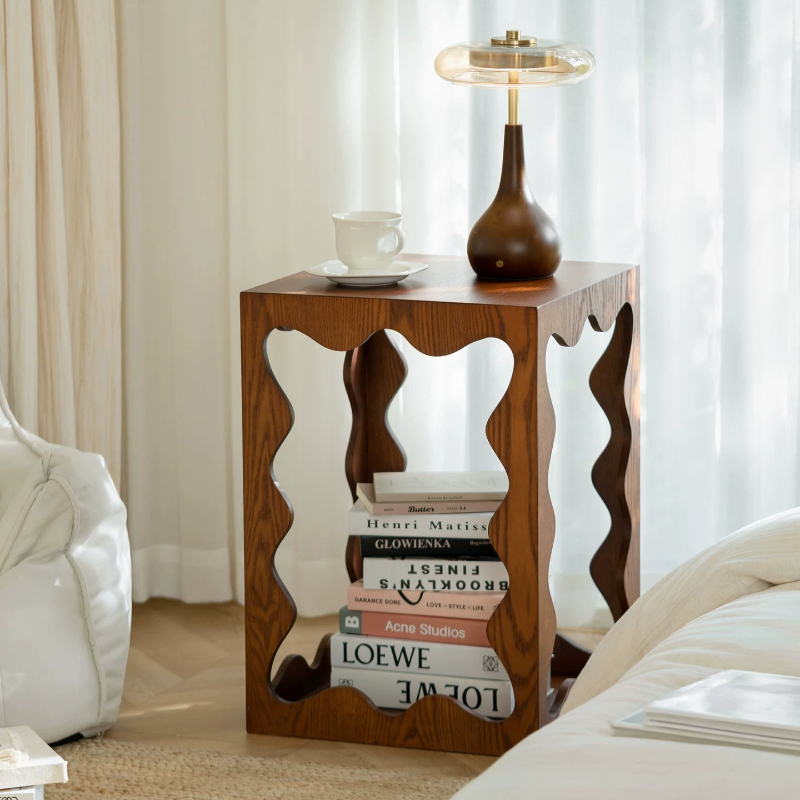 Unique Table Accessories - Low Wooden Unique Side Table Antique
