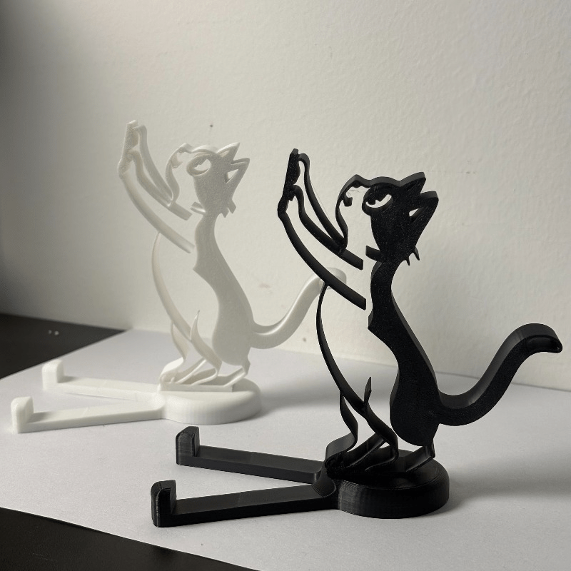 Tablet Stand Accessories - Abstract Hollow Line Cat Phone Stand