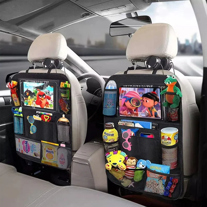 Tablet And Accessories Bag - Car Backseat Organizer with Touch Screen
