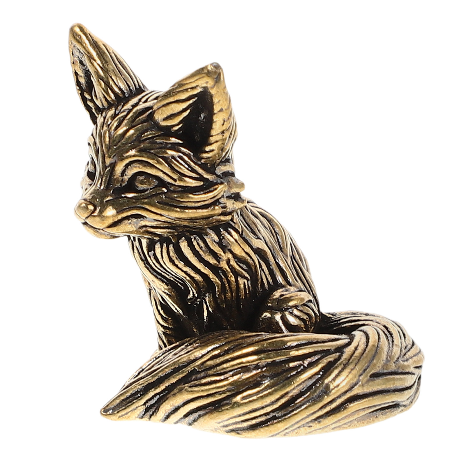 Unique Table Accessories - Vintage Solid Brass Fox Ornament Small
