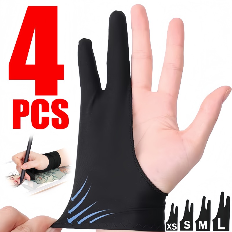Drawing Glove Artist - Acrylic Fiber Anti-touch Drawing Gloves Two-Finger