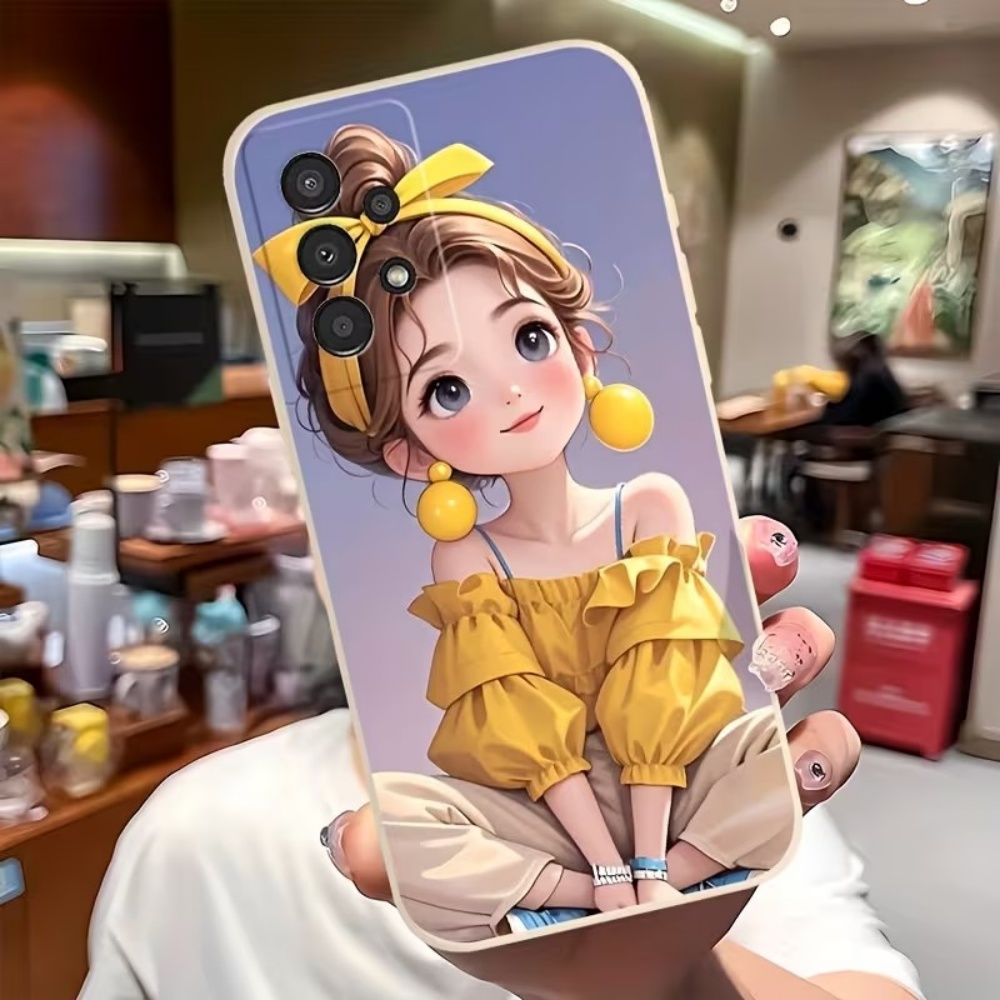 Tablet Accessories For Girls - Cute Cartoon Girl Pattern Design Phone