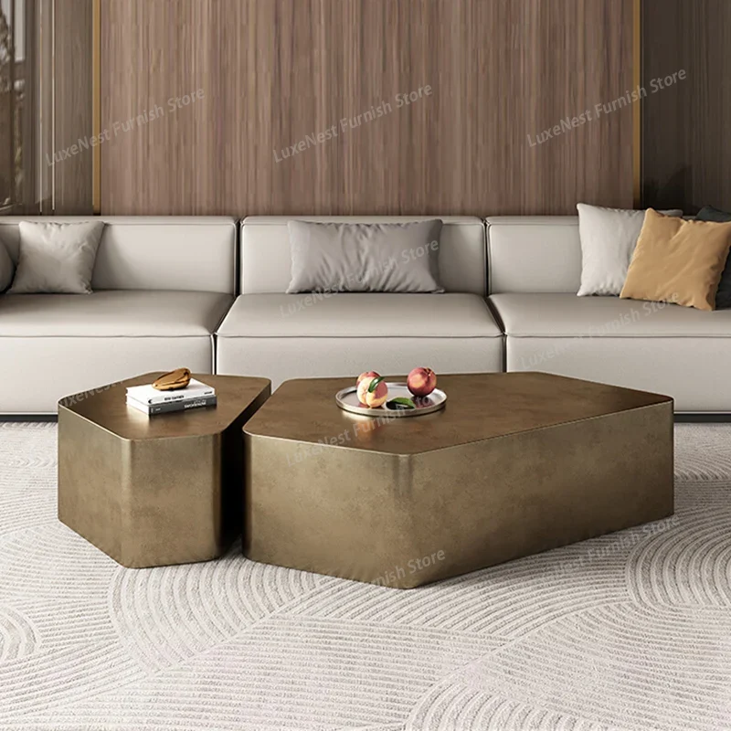 Unique Table Accessories - Metal Industrial Coffee Table Modern Luxury