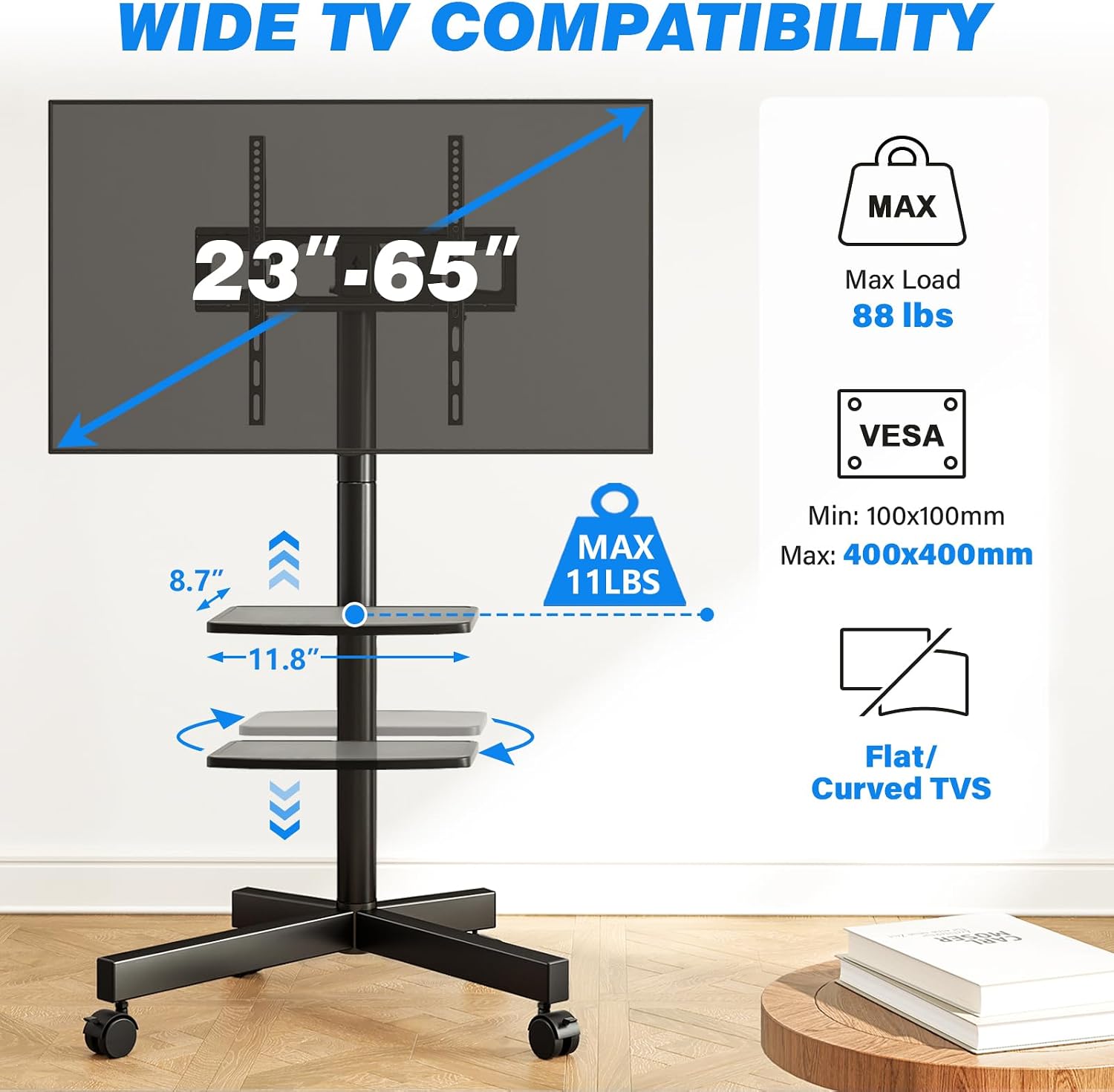 Mobile TV Stand for 23-65 Inch - Mobile & Tablet Accessories review and price
