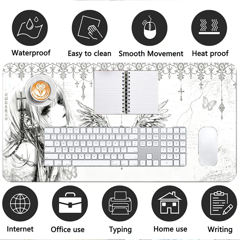 Leather Mousepad Black White A - Tablet With All Accessories review and price