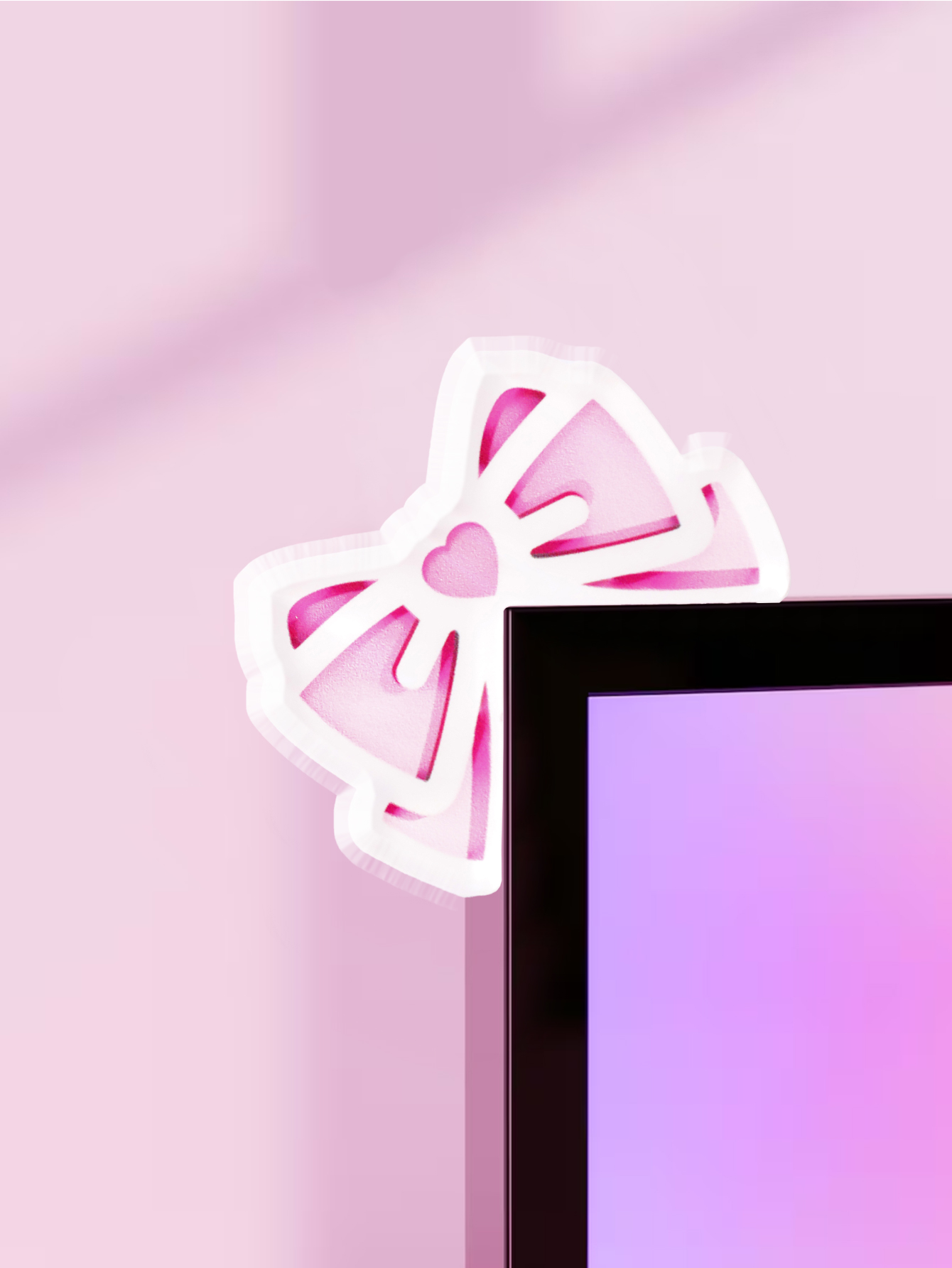 Kawaii Bow Monitor Decor Pink  - Tablet With All Accessories review and price