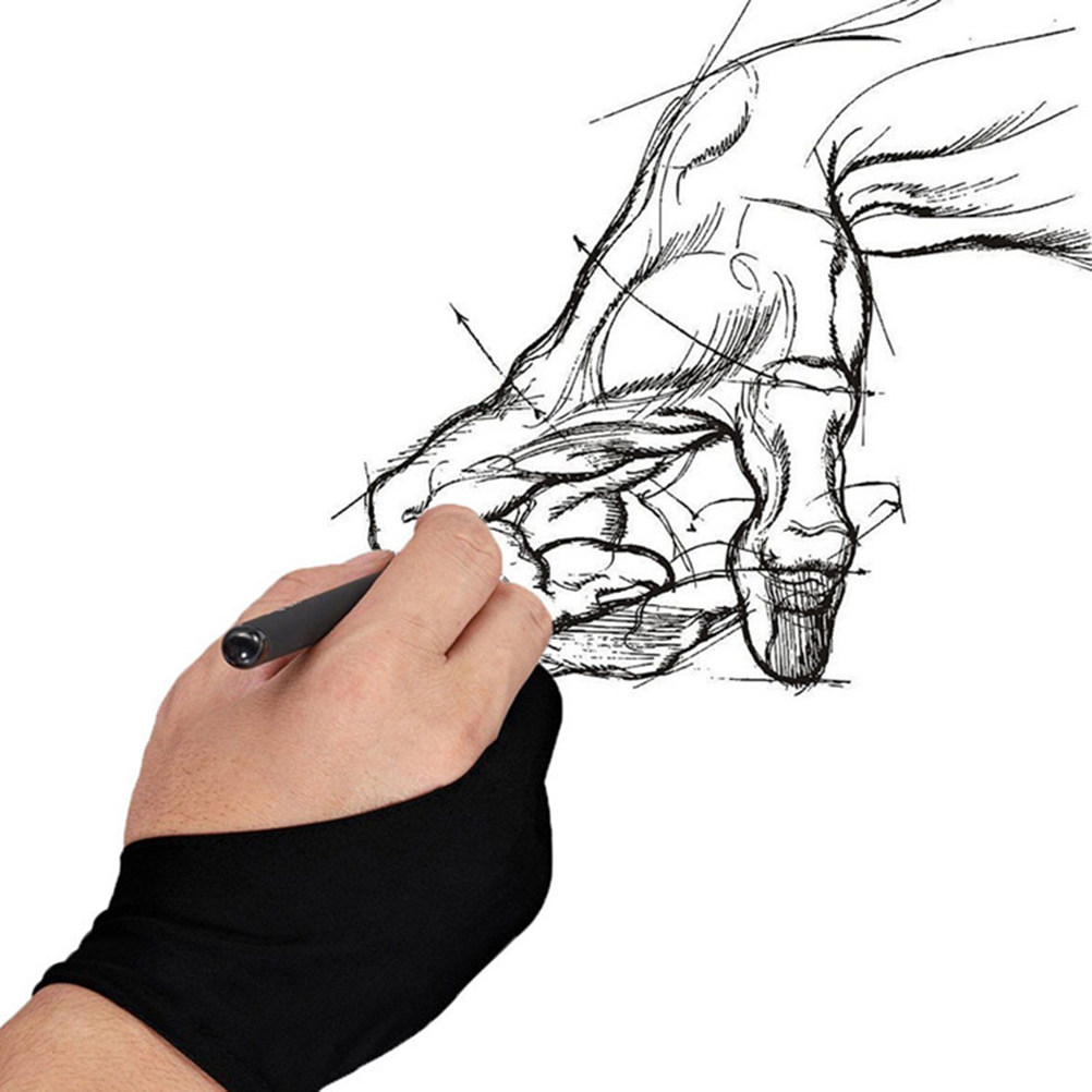 2Pcs Sketch Gloves Two Finger  - Drawing Glove Artist review and price