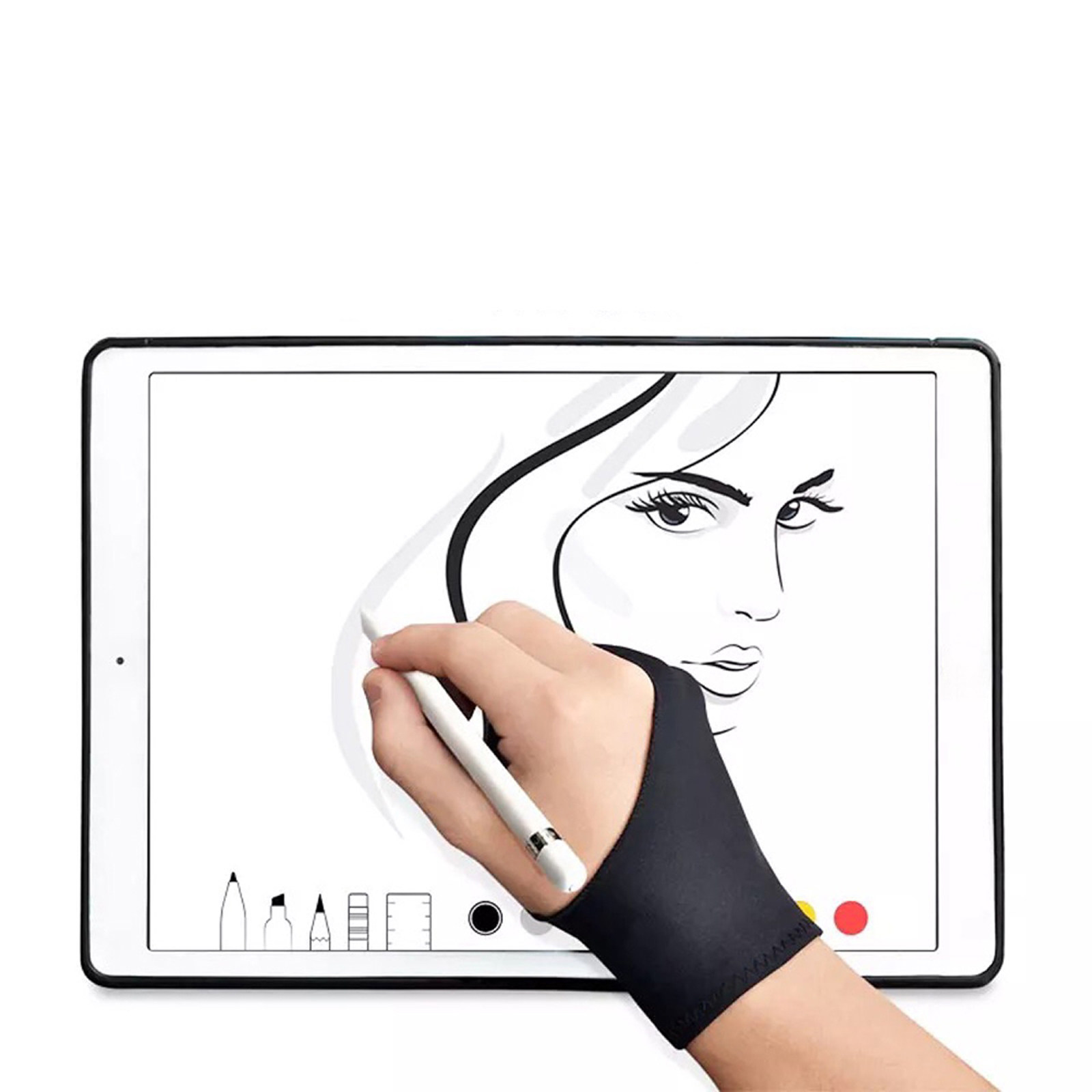 2Pcs Sketch Gloves Two Finger  - Drawing Glove Artist review and price